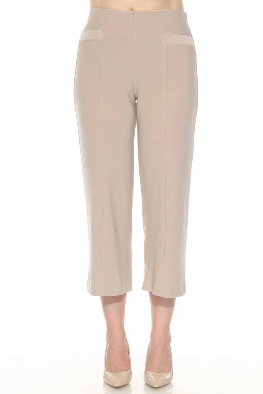 NEW JOSEPH RIBKOFF pull on cropped wide leg pants in dune